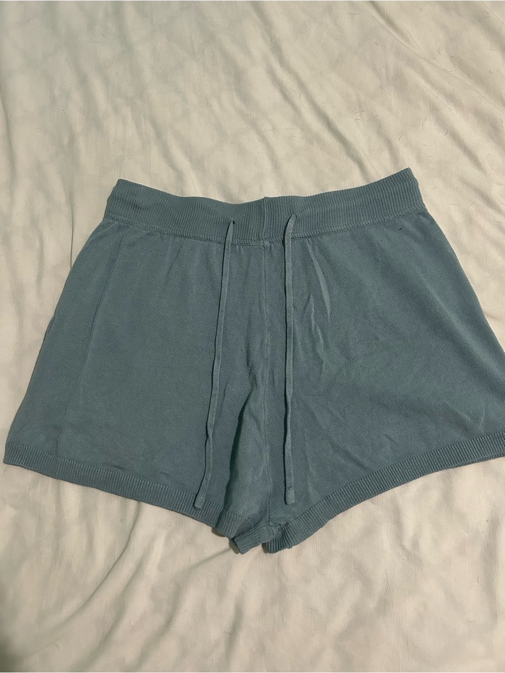 Women's Knit Drawstring Lounge Shorts - blue